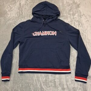 Womens Champion Sz L Navy Blue Y2K Athletic Leisure Street Wear Hoodie